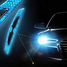 2/4 Pcs Door Cushion Protector With Reflective Sticker-Anti-Scratch And Anti-Collision Vehicle Guard, High-Grade Soft Silicone Door Edge Buffer, Lighted Decorative Sticker For Enhancing Visibility, Very Suitable For Parking, Opening/Closing Or Wall When Colliding, Protect The Door, Edge And Body From Scratches - Multicolor - View 2