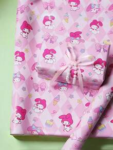 1 张 19.7 英寸 X 27.5 英寸圣诞礼品包装纸，Sanrio Hello Kitty、Melody、Kuromi 和 Cinnamoroll 礼品包装纸，19.7 英寸 X 27.5 英寸，耐用卡通图案纸，适合节日礼物、圣诞派对装饰。 - 彩色 - 查看 4