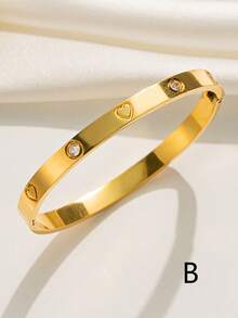 4/1 件奢华 18K 镀金不锈钢女士首饰套装金手镯 Ins 风格轻盈堆叠手链妈妈礼物圣诞节感恩节万圣节婚礼珠宝礼物周年情人节波西米亚珠宝日常派对