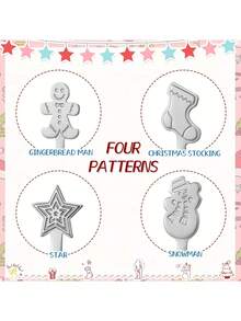 4 Stücke Weihnachts-Löffel-Set - Edelstahl kreative Weihnachts-Rührlöffel, Kaffee-Löffel, Tee-Löffel, Suppen-Löffel, Dessert-Löffel, Edelstahl Kaffee-Löffel, Eislöffel, zum Umrühren von Getränken, Milchshakes, Marmeladen, 4 Stile (Silber)