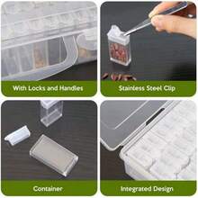 Caja Compartimentos Plastico, 64 Compartimentos Transparente Organizadoríble Caja de Almacenamiento con Pegatinas y Pinzas para Semillas Joyas Painting Accesorios - 1 - Ver 7