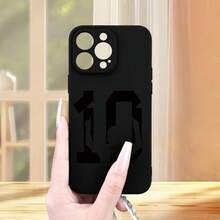 Simple Messi 10 jersey pattern phone case print All-black phone case for Phone17 Pro MAX/11/12/13/14/15/15 Pro/15 Plus/15 Pro Max/X/XS Max/XR/11 Pro/12 Pro/13 Pro/14 Pro/12 Mini/13 Mini/11 Pro Max/12 Pro Max/13 Pro Max/14 Pro Max/14 Plus/6/6s/6 Plus/7/8/16 Pro/16 Plus/16 Pro Max Galaxy  A54/A14/A12/A13/A15/A32/A33/A24/A52S/S20/S21/S22/S23/S24/S23 Plus/S24 Ultra/S25/A15/A33/A23 Android phone case, essential for daily commuting, MagSafe support, less yellowing, Halloween gift, Virgin Mary Day sticker image UV printing, Independence Day gift, Christmas wallpaper image UV printing, Valentine's Day gift, Birthday gift for friends and family - Negro - Ver 8