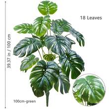 65-83-103cm(40,55 Zoll) künstliche Blumen und Blätter Monstera Deliciosa Plastik Künstliche Pflanzen für Festlich Dekorative Heim- und Bürodekoration
