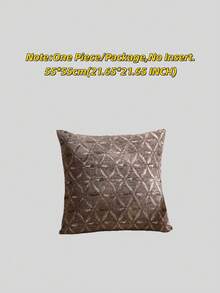 1pc Chenille Shallow Brown Petal Jacquard Pillowcase, Pastoral Floral Style Square Pillow Cover, Suitable For Sofa, Bed, Chair, Living Room, Bedroom, Car Decor Cushion - Light Brown - View 16