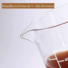 U Chef Vaso Medidor de Vidrio con Asa, Taza medidora con tres escalas (Oz, taza, Ml/CC) y Boquilla Antiderrames, Jarra Medidora para Cocina o Restaurante, Fácil de leer.(500ml) - 500 ml - Ver 2