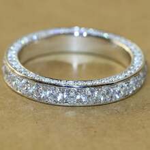 1PC Dazzling Women's Fashion Wedding Band Engagement Zirconia Ring Party Birthday Anniversary Christmas Gifts For Women Girlfriend Fine Jewelry Size 5-11# - Silver - View 13