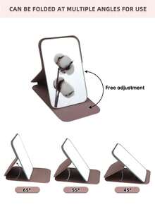 1/2 قطعة مرآة مكياج محمولة قابلة للطي، مرآة تجميل محمولة، مرآة زينة محمولة قابلة للتعديل، تصميم جلد PU مدمج، مرآة مكتبية مستطيلة مدمجة، مرآة تجميل محمولة للتصليح للنساء والفتيات - مرآة مكياج، حقيبة ملحقات السفر، مستلزمات السفر الأساسية لعطلة الصيف والعودة إلى المدرسة