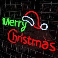 Merry Christmas Neon Sign, Letter Shaped Decorative Light, Indoor Holiday Atmosphere Lamp
