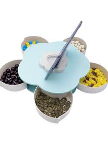 Organizador de botanas en forma de flor con 5 compartimentos y soporte para celular - Multicolor - Ver 8