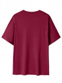 GRDR 男士时尚 V 领短袖 T 恤 | 精致设计 | 夏季必备 | 百搭易穿 | 展现您的风格 - 酒紅色 - 查看 4