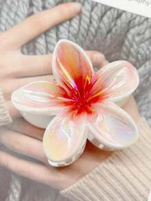 6pcs/1pc Multi-Functional Egg-Shaped Floral Hair Claw Clips, Hair Accessories, Headpieces, Tropical Print, Boho Style, Casual, Party, Streetwear, ABS Plastic Hair Claws, Hair Clips, Suitable For All Seasons, Can Securely Fix Buns, Firmly Hold Hair, Suitable For Women & Girls Daily Use, Festivals, Parties, Gifts, Non-Slip, Suitable For Thick & Thin Hair Flower Hair Clip Summer - Multicolor - View 12