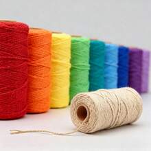 Rollo de 300M de cuerda de algodón blanco de 2mm - Cuerda artesanal resistente a granel para costura DIY, macramé, decoración de bodas y cumpleaños - Multicolor - Ver 8