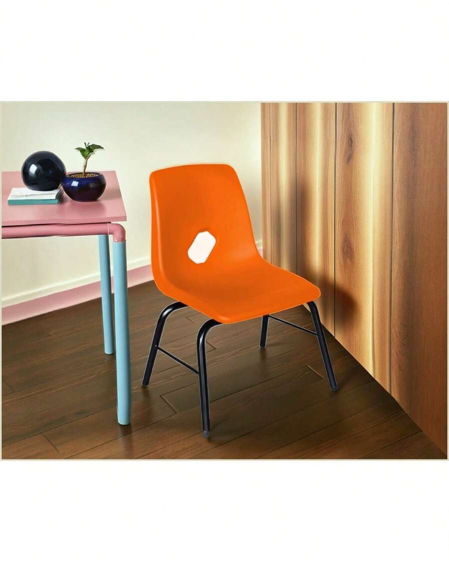 Silla infantil apilable, con asiento y respaldo en una sola pieza tipo concha de polipropileno - Naranja - Ver 1