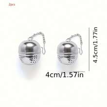 1pc/2pcs, Stainless Steel Tea Filter With Chain - Reusable Mesh Filter, Perfect For Tea, Spices And Seasonings, Tea Infuser, Mesh Tea Filter, Creative Separable Tea Accessories, Kitchen Tea Accessories