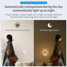Smart 4pcs Night Lights - Plug-In With Dusk-To-Dawn Sensor - Automatically Turn On And Off For Bedroom, Bathroom, Hallway, Kitchen