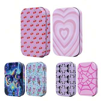 1/2-delars cigarettfodral, förvaringslåda i metall, fukttät och skyddande, flera mönster tillgängliga, sött förvaringsverktyg, röktillbehör, lämplig för utomhus- och hemmabruk, födelsedags-/helg-/julklapp för rökare