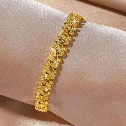 1 件迪拜优雅时尚百搭镀金叶子手链，适合女性日常佩戴