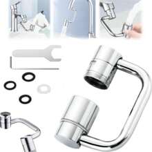 Rotatable Faucet Aerator Extension - 2-Mode Splash Control, 360° Swivel Sprayer Attachment For Kitchen & Bathroom Sinks, Effortless All-Angle Water Flow Adjustment - Silver - View 3