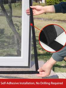 Black Window Screen – Hook & Loop Easy Install, Reusable Mosquito Net For Spring & Summer Home Use