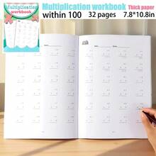1pc Reusable Math Practice Notebook, 2-Digit By 1-Digit Multiplication, Suitable For Elementary School Grade 1-6 Math Workbook, Multi-Digit Multiplication Practice Book, 32-Day Timed Addition Subtraction Arithmetic Exercises