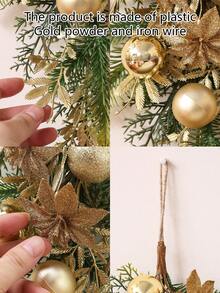 1 Stück 42CM(H) künstliche Weihnachtsblume, elektroplattierte Kugel, Kiefernnadel Wandbehang, nordischer Stil Weihnachts Heim Wohnzimmer Kamin Dekoration, Heim, Fenster, Feiertag, Wohnzimmer, Eingangsbereich, Büro Weihnachtsdekoration Heim Dekoration Weihnachtsdekorationen Raumdekoration Winter