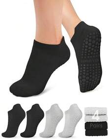 Medias cortas-Negro+Negro+Gris+Gris