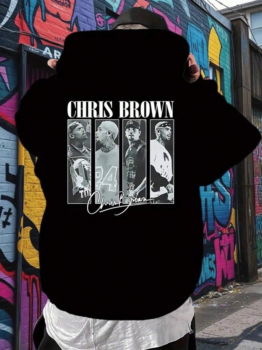 Men'S Portrait Graphic Hoodie - Black Pullover Sweatshirt With Hood, Long Sleeve Streetwear For Concerts, Everyday Outfits - Fall-Winter Casual Music Fan Apparel,Fall Hoodies,Men's Fall Clothes,Street Wear,Halloween,Mens Hoodies,Y2k Clothes,Jesus Hoodie,Thanksgiving Day,Nightmare Before Christmas,Christmas - 黑色 - 查看 1