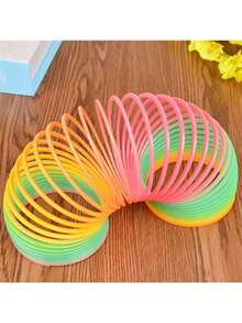 1pc Unisex Fun Rainbow Coil Spring Toy, Magic Decompression Circle, Birthday, Holiday Gift (Random Color)