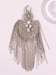 1 pieza Accesorio de charretera plateado elegante, versátil y de lujo con borlas, adecuado para uso diario y negocios