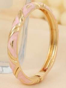 1 pieza Brazalete estilo vintage chapado en oro con esmalte, brazalete dorado, accesorio de joyería para mujeres y niñas, adecuado para la Gala Met, festivales de música, fiestas de lujo, regalo de coleccionista de lujo