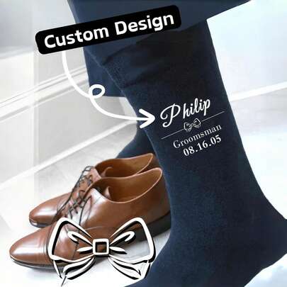 Calcetines personalizados y personalizados, calcetines de padrinos de boda divertidos, calcetines impresos personalizados, calcetines de padrinos de boda personalizados, idea de regalo de Navidad única, calcetines de fiesta divertidos, calcetines con nombre personalizado, favor de boda novedoso, relleno de calcetín creativo, regalo personalizado para él, calcetines de equipo de fiesta personalizados, idea de regalo navideño, favor de fiesta único, calcetines con nombre personalizado, regalo creativo para cumpleaños o Navidad, Elevado Athleisure