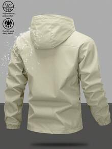 Herren Kapuzenjacke mit Kordelzug aus Softshell, Windjacke für den Outdoor-Sport mit großen Fronttaschen, Reißverschlusstaschen an den Seiten, geeignet für den täglichen Gebrauch, vielseitig und beliebt, Herbst