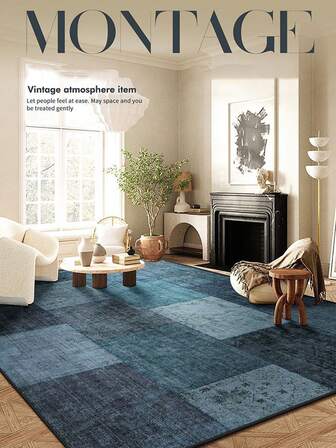 1pc Luxury Moroccan Color Block Patchwork Rug, 1100g Fine Wool Blend + TPR Machine Washable Bottom, Vintage Retro Style Fluffy Soft Rectangular Area Carpet, Suitable For Outdoor, Entryway, Living Room, Bedroom, Laundry Room, Bathroom, Game Room, All Season, Large Floor Mat, Home Decor