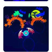 1 Set Halloween Glow Headband - Women's Costume Accessories, Fluorescent Headband And Pumpkin Bat Headpiece - Perfect Party Decor For Singles Night And Family Gatherings (No Power Required)