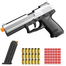 60 Soft Foam Projectiles With 3 Magazines & 18 Shells, Outdoor Toy For Kids-Perfect Gift For Christmas And Halloween - DSP-black Silver - View 3