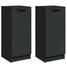 Sideboards 2 Pcs Black 30x30x70 Cm Engineered Wood - Black - View 3
