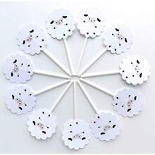 DLittle Sheep Cupcake Toppers 12 Pcs Little Lamb Cake Picks Birthday Decoration Party Supplies Neutral Baby Shower Themed10