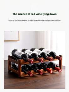 1 pieza Estantería de vino de bambú de 9/12 rejillas, estantería de vino de sobremesa multiusos con ranura ondulada, estantería de almacenamiento de botellas de vino independiente, adecuada para cocina, despensa, bar y bodega