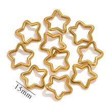 5 件时尚 304 不锈钢 18K 镀金镂空心形泪珠蝴蝶花朵星星珠宝吊坠适合手工制作女士不锈钢珠宝吊坠 DIY 珠宝制作项链手链耳环配件吊坠 - 彩色 - 查看 10