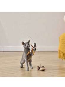 360°三合一旋转USB充电智能羽毛电子狩猎宠物玩具 - 彩色 - 查看 8