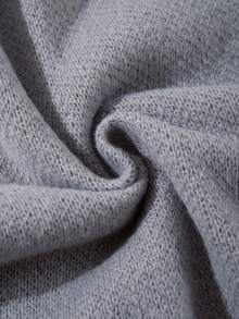 Men's Casual Loose Fit V-Neck Letter Print Long Sleeve Sweater, Versatile Street Style American Design, Suitable For Spring, Autumn, Winter