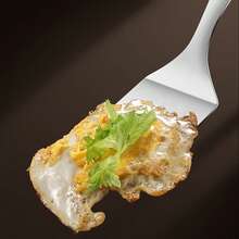 2pcs Stainless Steel Spatula Set - Baking Scraper, Flat Pancake Turner, Burger Flipper, Teppanyaki Spatula, Suitable For Tiramisu, Cookies, Pizza, Grilling, Pancakes, Multi-Functional Cooking Tools - Silver - View 6