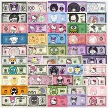 Sanrio 50pcs Cartoon Sanrio Banknote Stickers, Cute Cartoon Design, Highly Attractive Notebook, Phone Case, Laptop Decorative Stickers
