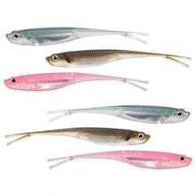 Dr.Fish 5/6pcs Fishing Soft Recall Plastic Salt Water Fork Tail Drop Shot Silicone Soft Bait Worm Spill Trout Lucky Walleye Weedless