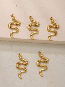 5 piezas Colgante con forma de serpiente, chapado en oro de 18K, acero inoxidable, collar, aretes, joyería de estilo punk, para hombres y mujeres, accesorios de moda DIY para decoración de fiestas