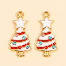 30Pcs/Set Multi-Color Drip Oil Mixed Christmas Charm Pendants, Handmade Jewelry Making DIY Necklace Bracelet Keychain Accessories Christmas Gift - Multicolor - View 6