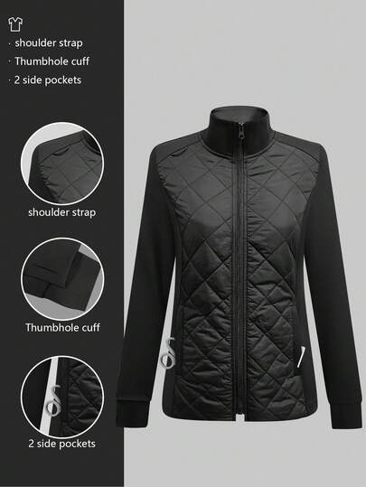 cimmuovere Women's Stand Collar Padded Front Open Long Sleeve Double Pocket Lab Coat Scrubs Nurse Scrubs Workwear Dentist Healthcare Pet Hospital Laboratory