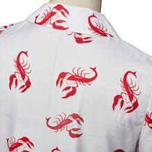 Kramer - Camisa de langosta con botones, camisa blanca de manga corta, camisas hawaianas - XL + blanco - Ver 7