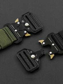 2pcs New Tactical Waist Belt, One-Button Quick Release Casual Utility Belt, Multi-Function Outdoor Hiking Training Nylon Waist Strap With Quick-Open Buckle, Suitable For Casual & Practical Use - 125cm - View 5