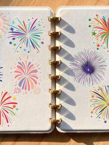 50 piezas de pegatinas retro de fuegos artificiales, adecuadas para scrapbooking, planificadores, diarios, guitarras, patinetas, equipaje, decoración con pegatinas de plástico autoadhesivas